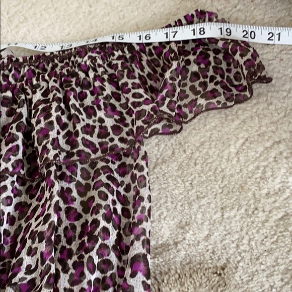 🥭 (4 for $15) Forever 21 Sheer Cheetah Blouse - Picture 9 of 9